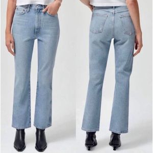 AGOLDE Pinch Waist High-Rise Kick Ankle Women's Riptide Blue Jeans Size Size 34